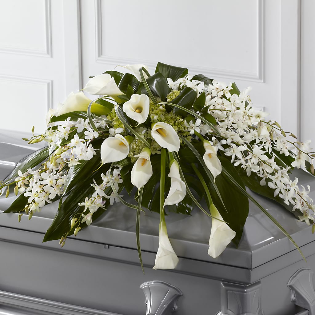Angel Wings Casket Spray – AMELIA'S FLOWERS, Naples FL