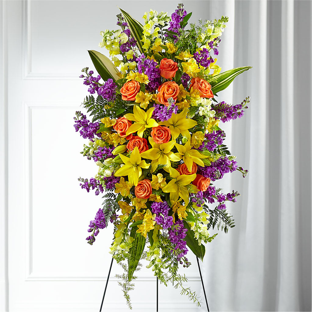 Thoughtful Prayers Standing Spray – AMELIA'S FLOWERS, Naples FL