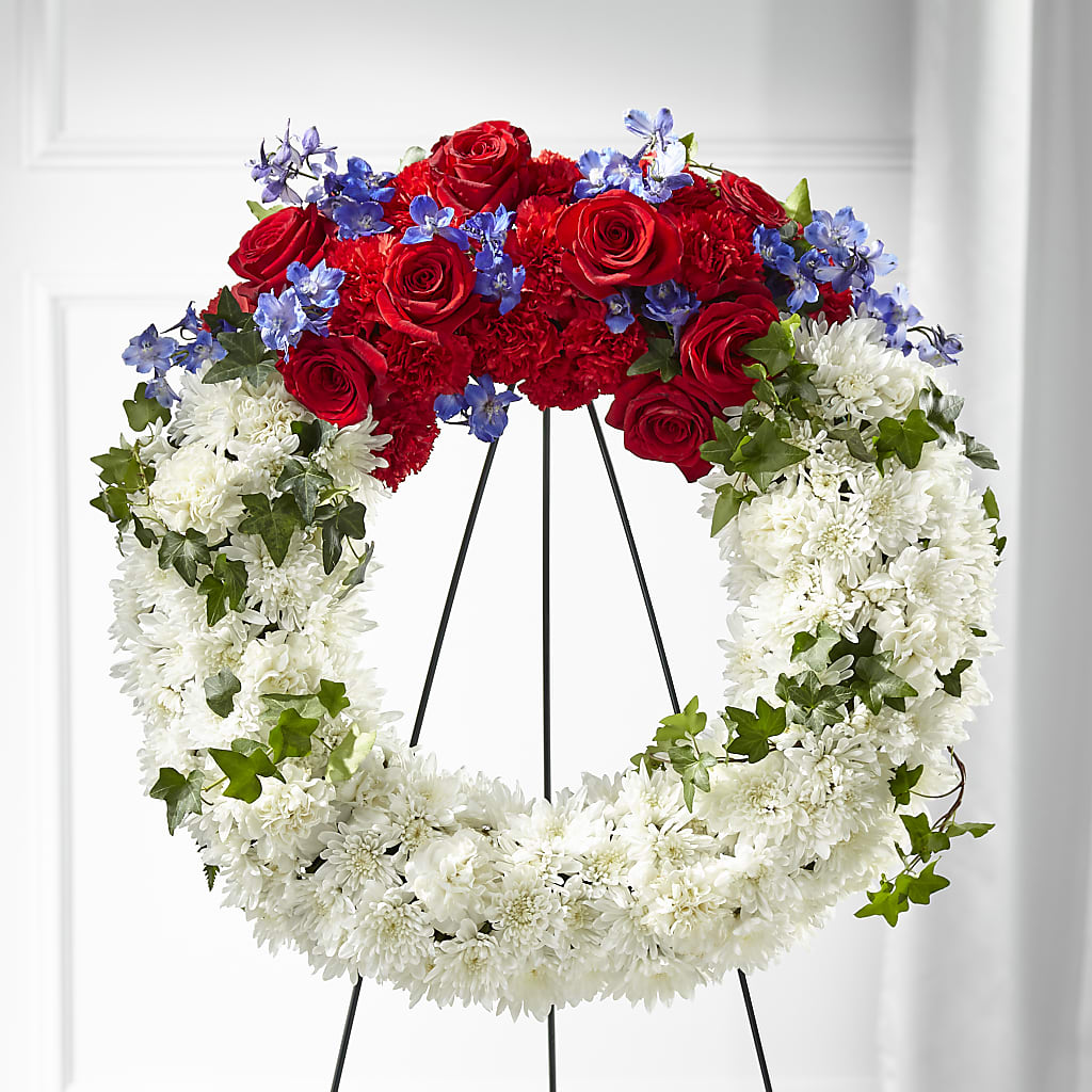 Patriotic Passion Wreath – AMELIA'S FLOWERS, Naples FL