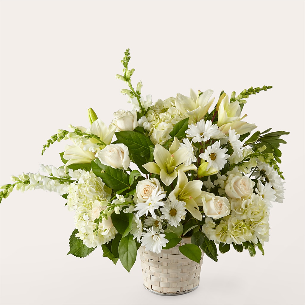 Ivory Elegance Floral Basket – AMELIA'S FLOWERS, Naples FL