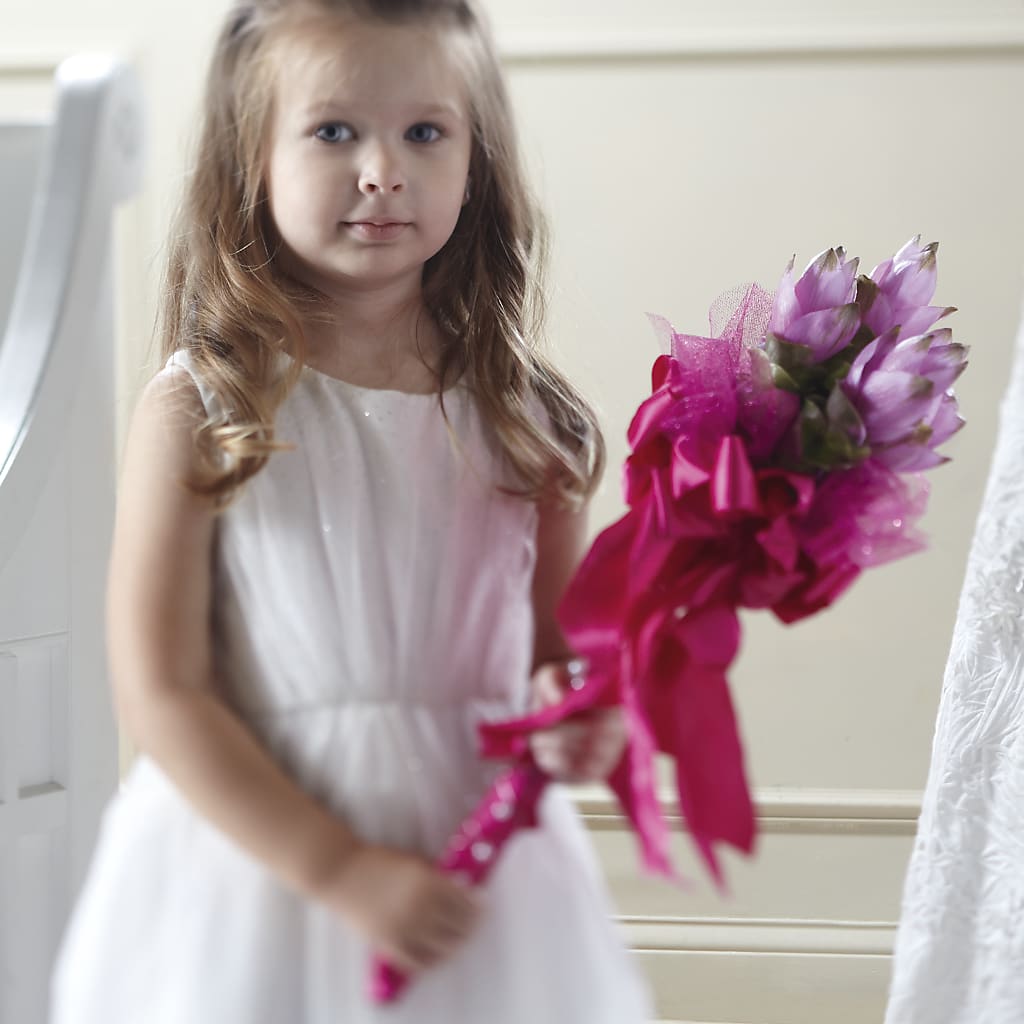 Sparkle Pink Flower Girl Bouquet – AMELIA'S FLOWERS, Naples FL