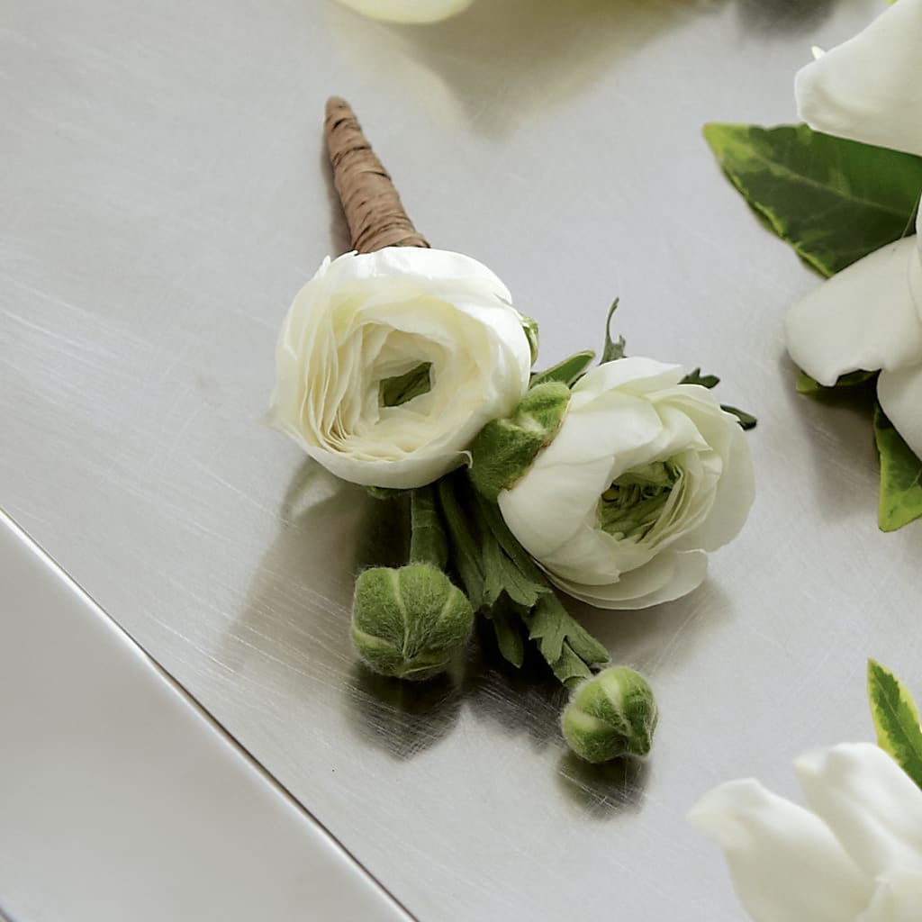 White Ranunculus Boutonniere – AMELIA'S FLOWERS, Naples FL