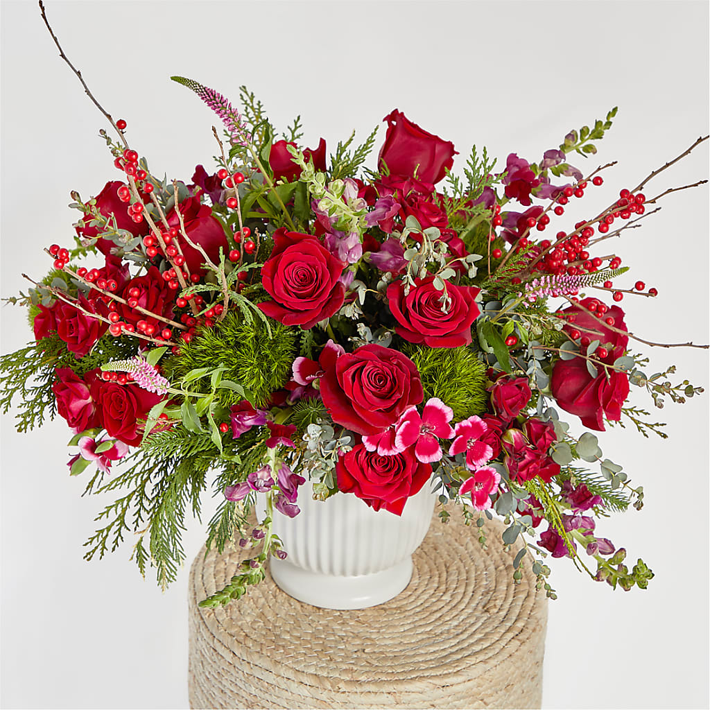 Big Red Bow Bouquet – AMELIA'S FLOWERS, Naples FL