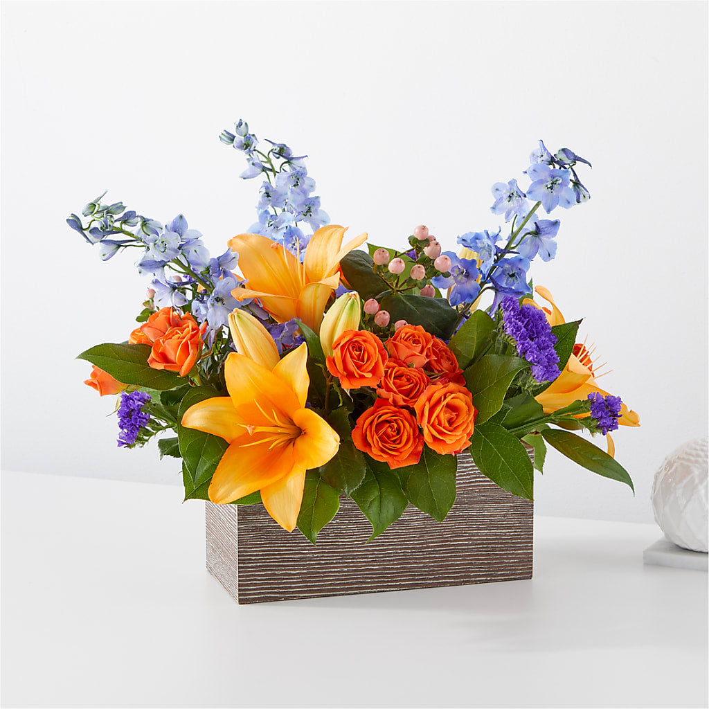Radiant Citrus Box Bouquet – AMELIA'S FLOWERS, Naples FL