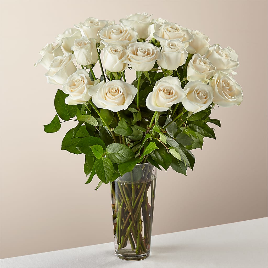 Long Stem White Rose Bouquet – AMELIA'S FLOWERS, Naples FL