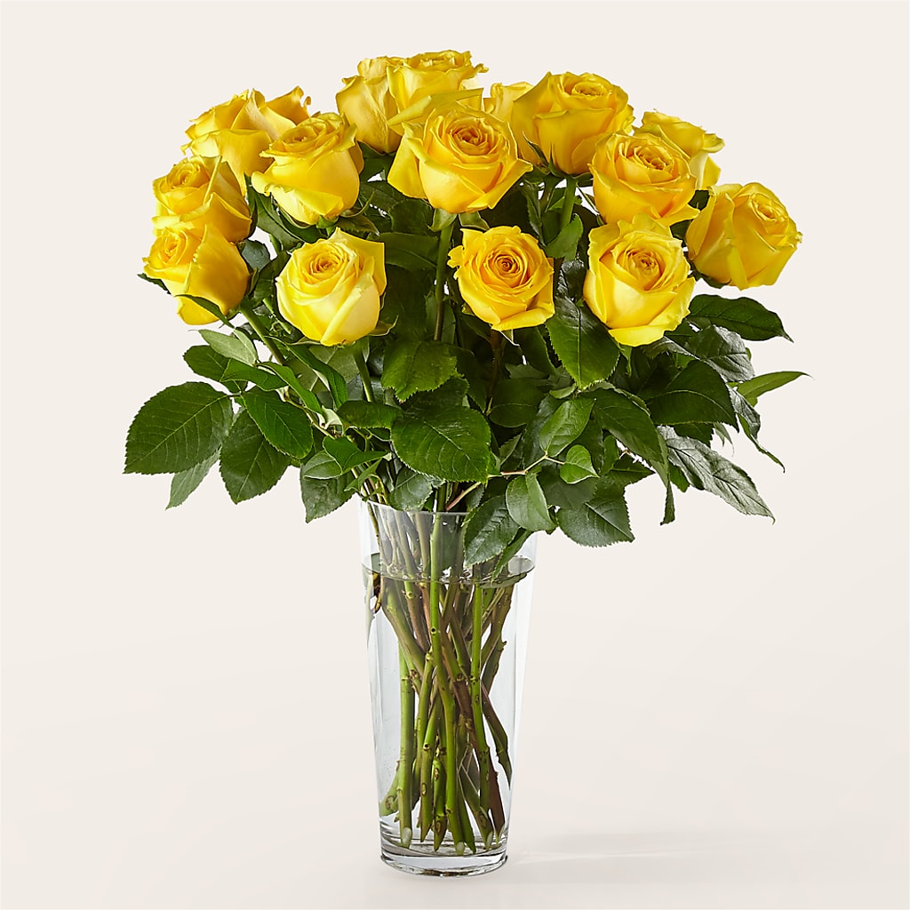 Long Stem Yellow Rose Bouquet – AMELIA'S FLOWERS, Naples FL