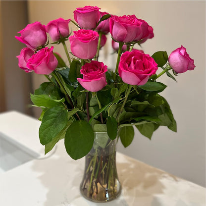 Long Stem Pink Rose Bouquet – AMELIA'S FLOWERS, Naples FL