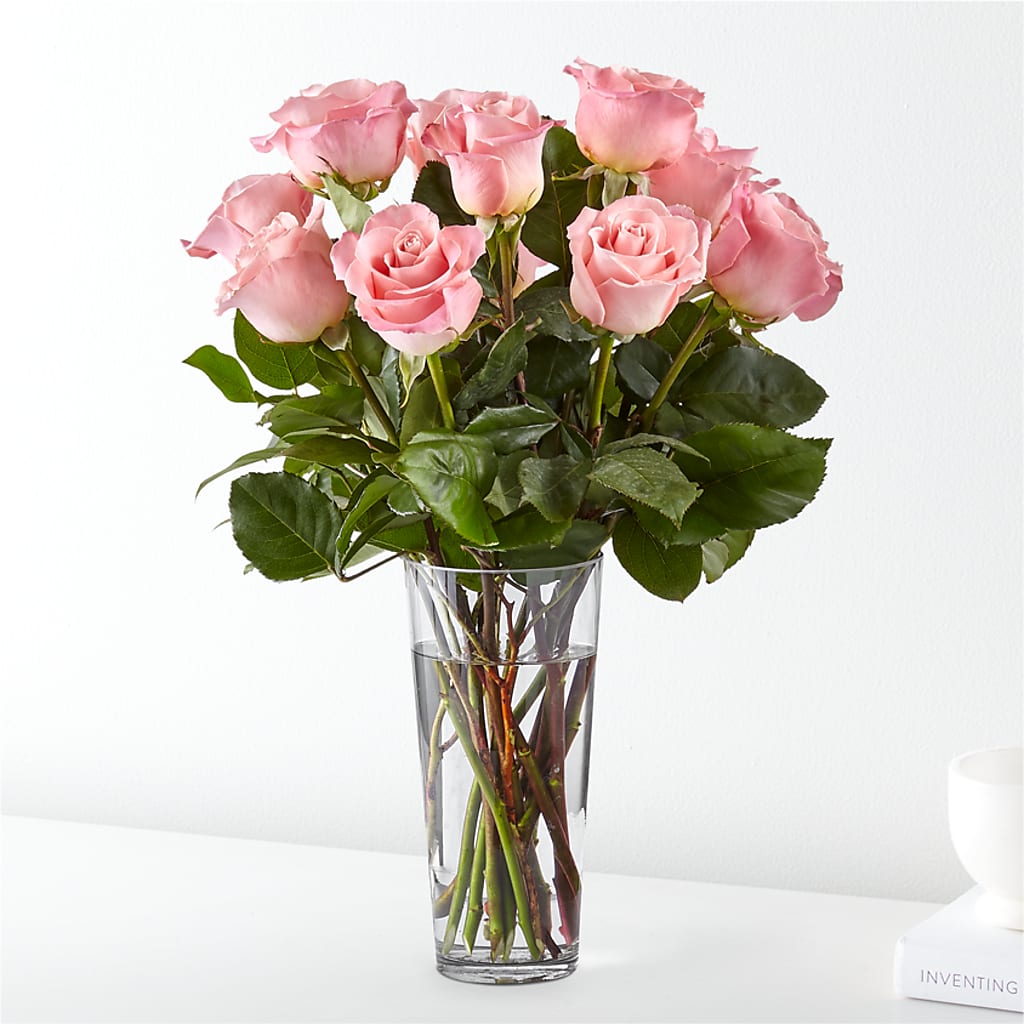 Long Stem Pink Rose Bouquet – AMELIA'S FLOWERS, Naples FL