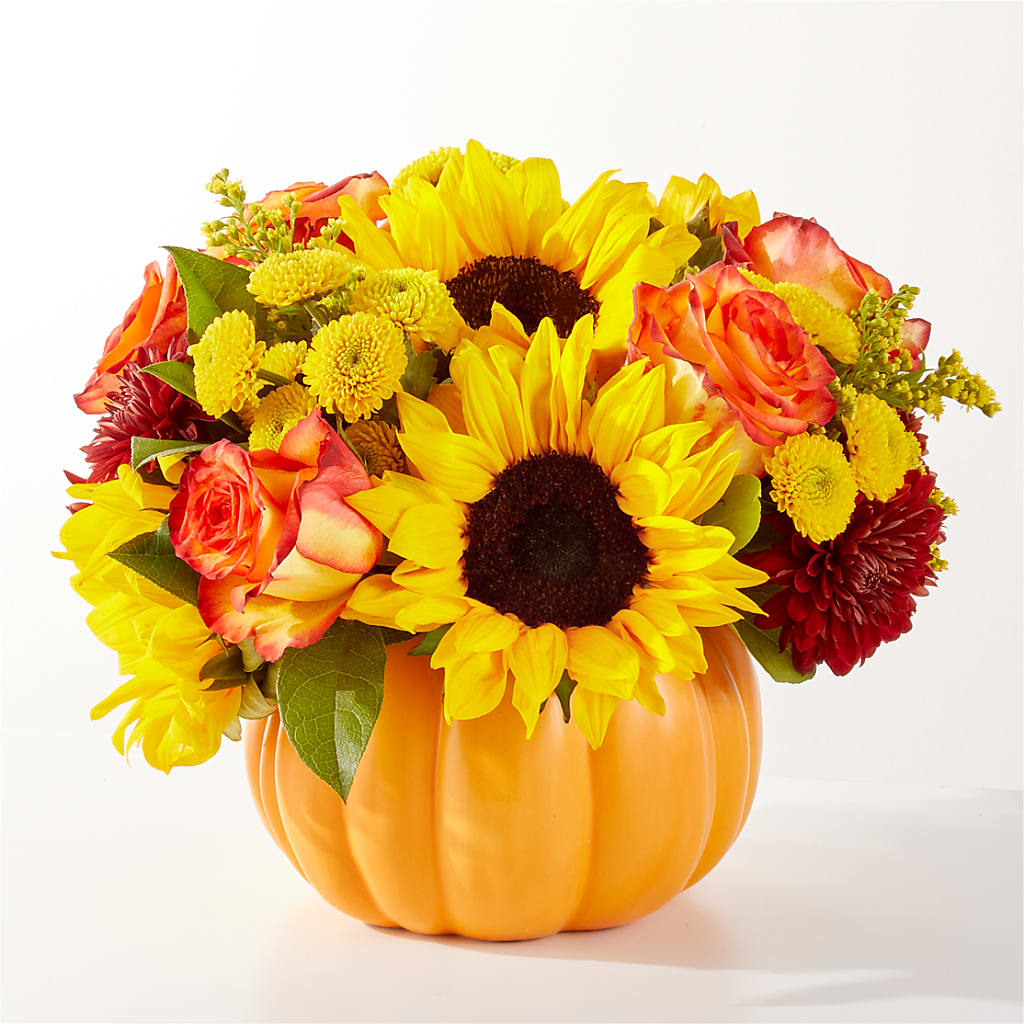 Golden Gourd Pumpkin Bouquet – AMELIA'S FLOWERS, Naples FL