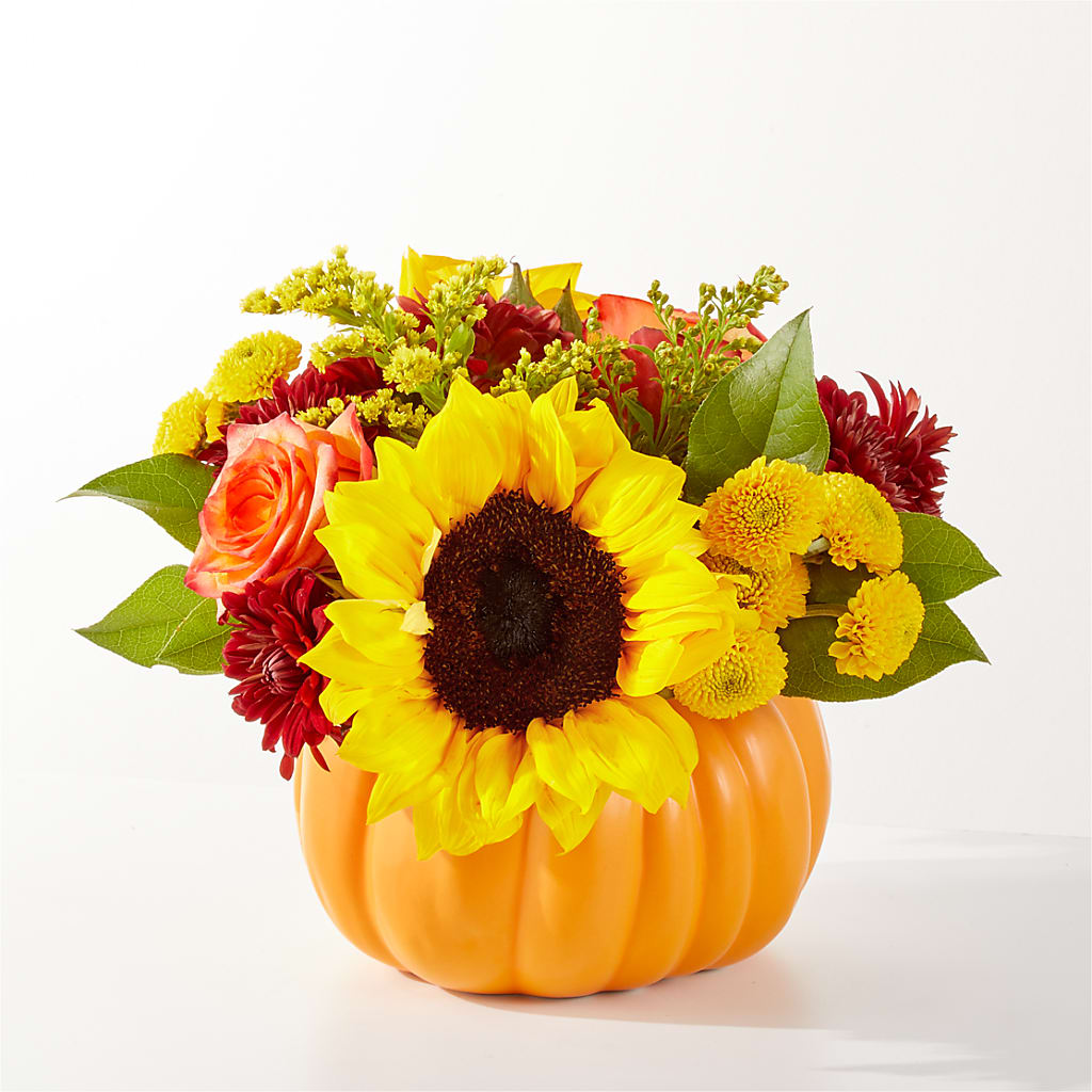 Golden Gourd Pumpkin Bouquet – AMELIA'S FLOWERS, Naples FL