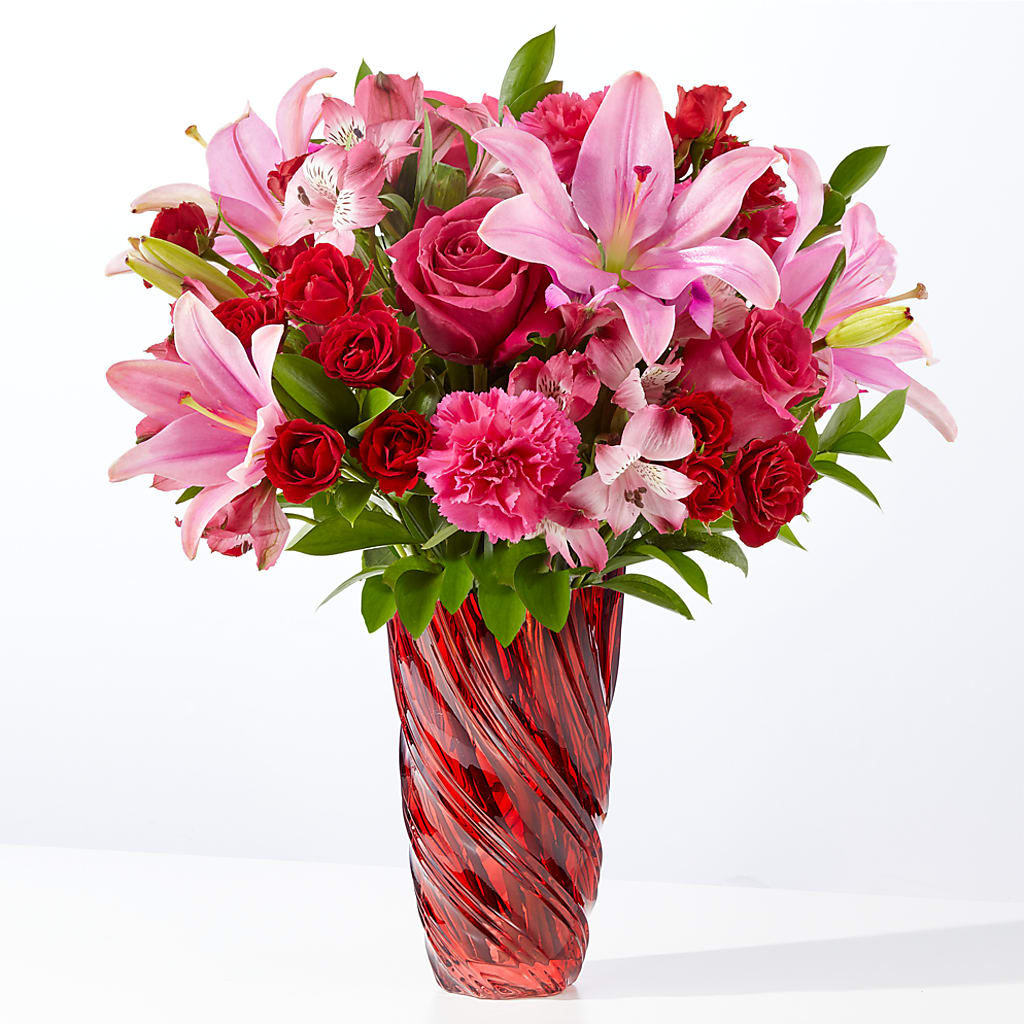 In Love Bouquet with Luxe Swirl Vase – AMELIA'S FLOWERS, Naples FL