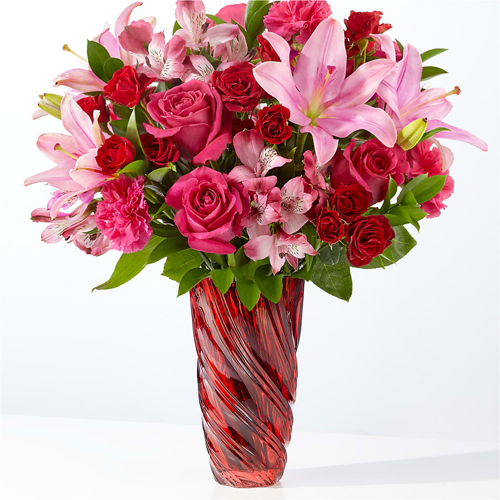 In Love Bouquet with Luxe Swirl Vase – AMELIA'S FLOWERS, Naples FL
