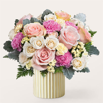 Blissful Moments Bouquet with Ivory Vase – AMELIA'S FLOWERS, Naples FL