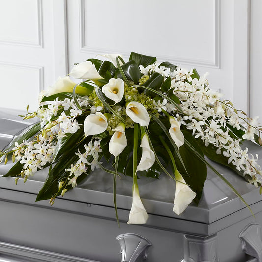 Angel Wings Casket Spray – AMELIA'S FLOWERS, Naples FL