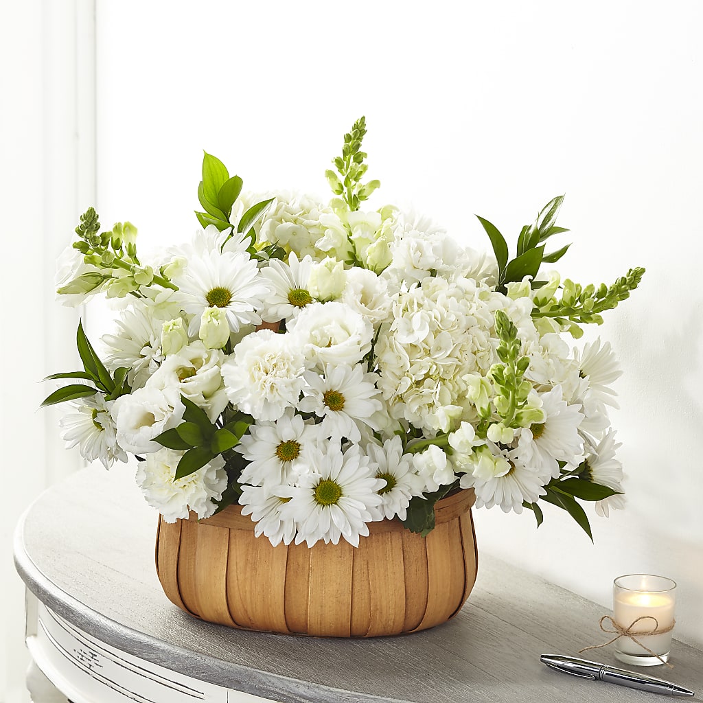 Pure Ivory Basket – AMELIA'S FLOWERS, Naples FL
