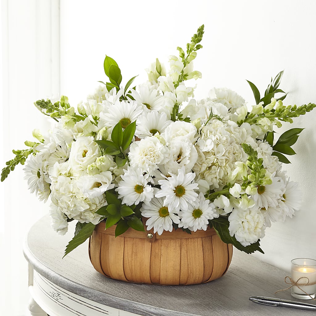 Pure Ivory Basket – AMELIA'S FLOWERS, Naples FL