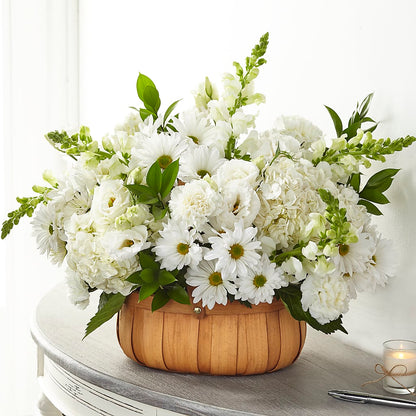 Pure Ivory Basket – AMELIA'S FLOWERS, Naples FL