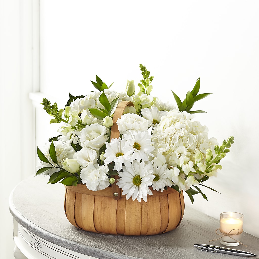 Pure Ivory Basket – AMELIA'S FLOWERS, Naples FL