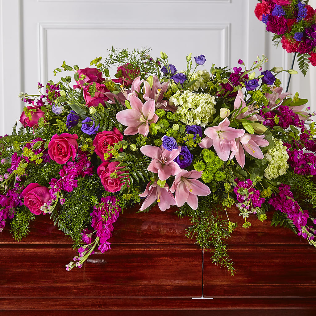 Radiant Tribute Casket Spray – AMELIA'S FLOWERS, Naples FL