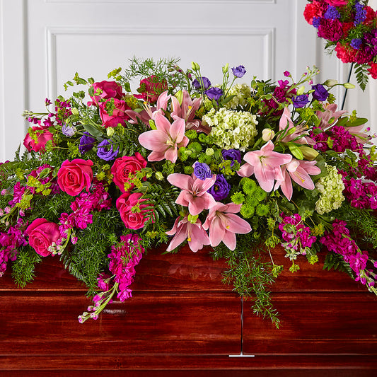 Radiant Tribute Casket Spray – AMELIA'S FLOWERS, Naples FL