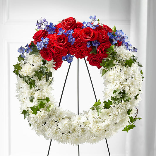 Patriotic Passion Wreath – AMELIA'S FLOWERS, Naples FL