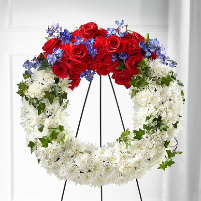 Patriotic Passion Wreath – AMELIA'S FLOWERS, Naples FL