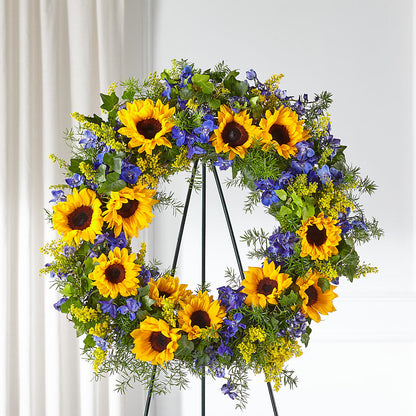 Bright Rays Wreath – AMELIA'S FLOWERS, Naples FL