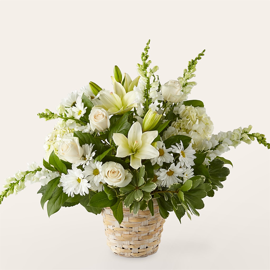 Ivory Elegance Floral Basket – AMELIA'S FLOWERS, Naples FL