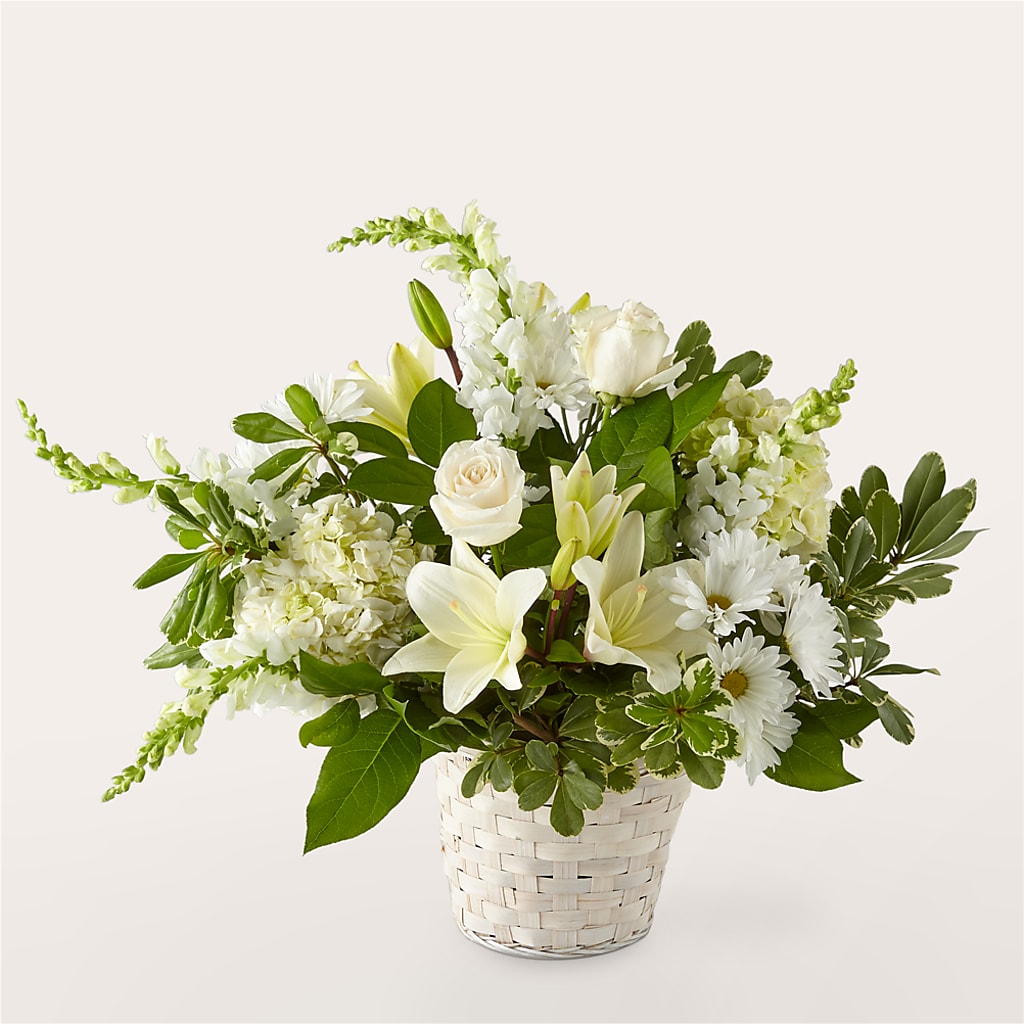 Ivory Elegance Floral Basket – AMELIA'S FLOWERS, Naples FL