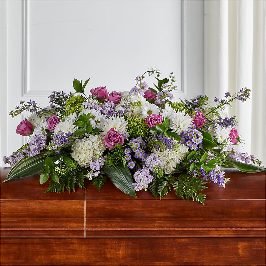 Meadows of Serenity Casket Spray – AMELIA'S FLOWERS, Naples FL