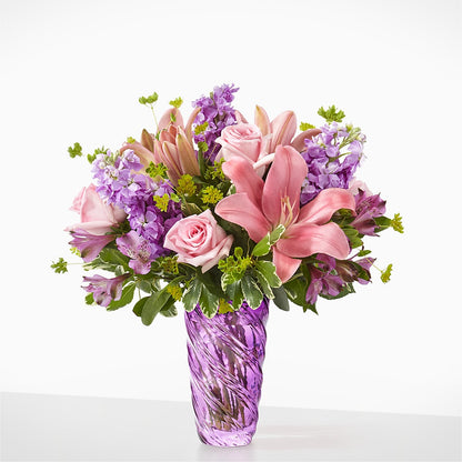 Precious Petals Bouquet with Luxe Swirl Vase – AMELIA'S FLOWERS, Naples FL