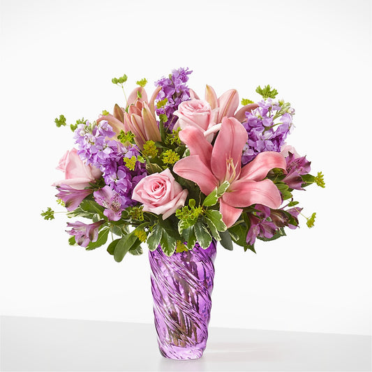 Precious Petals Bouquet with Luxe Swirl Vase – AMELIA'S FLOWERS, Naples FL