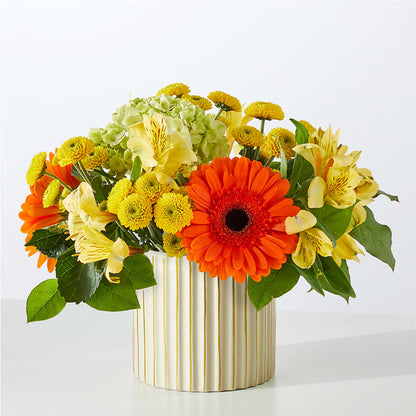 Autumn Sunshine Bouquet with Ivory Vase – AMELIA'S FLOWERS, Naples FL