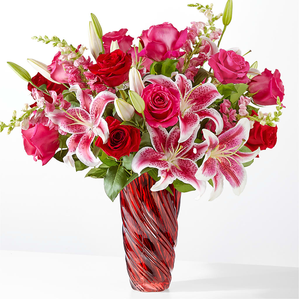 Always You Bouquet with Luxe Swirl Vase – AMELIA'S FLOWERS, Naples FL