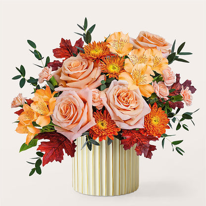 Spiced Latte Bouquet with Ivory Vase – AMELIA'S FLOWERS, Naples FL