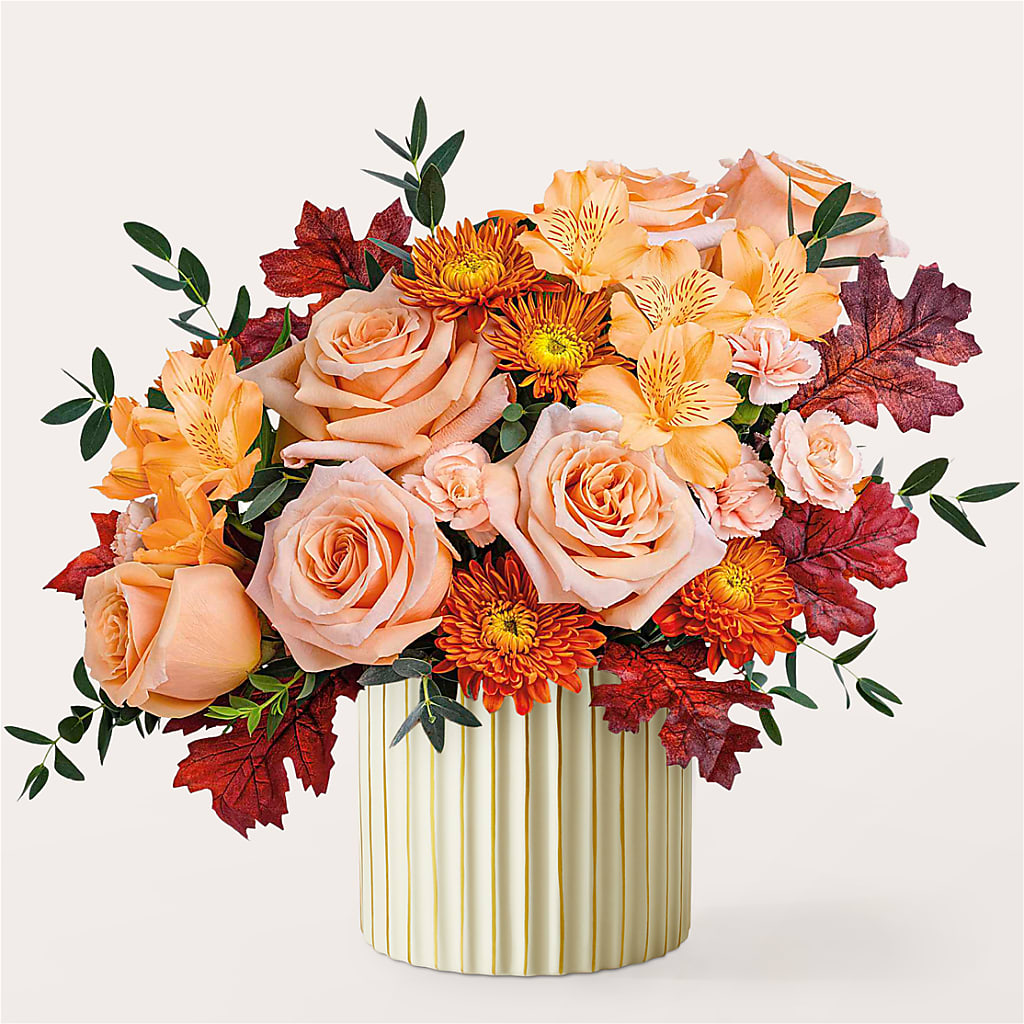 Spiced Latte Bouquet with Ivory Vase – AMELIA'S FLOWERS, Naples FL
