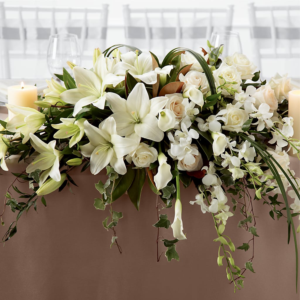 White Linen Arrangement – AMELIA'S FLOWERS, Naples FL
