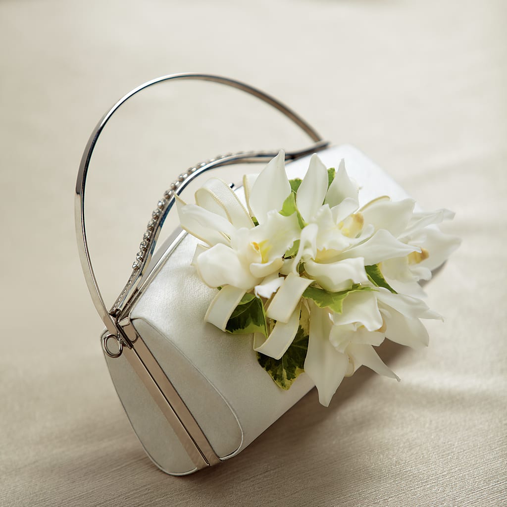 White Purse Decor – AMELIA'S FLOWERS, Naples FL