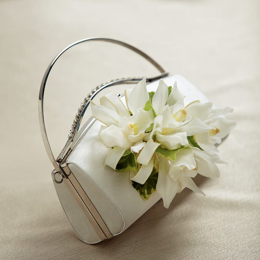 White Purse Decor – AMELIA'S FLOWERS, Naples FL