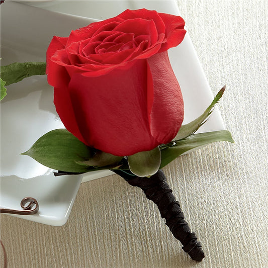 Red Rose Boutonniere – AMELIA'S FLOWERS, Naples FL