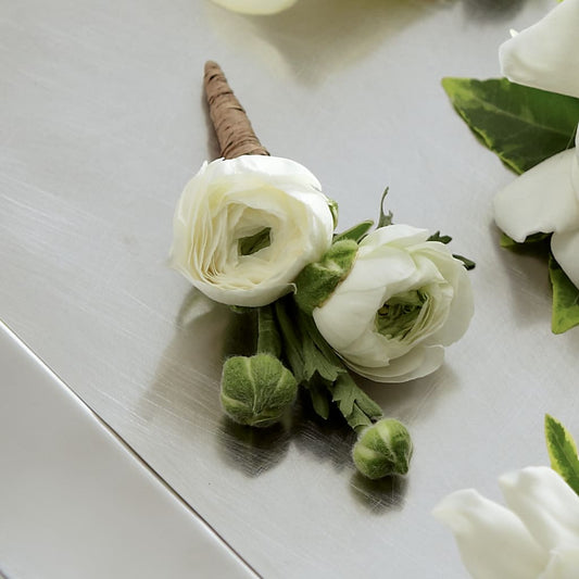 White Ranunculus Boutonniere – AMELIA'S FLOWERS, Naples FL